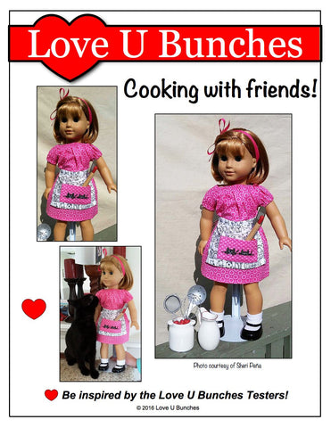 Love U Bunches 18 Inch Historical Retro Apron for Girls and Dolls Pixie Faire