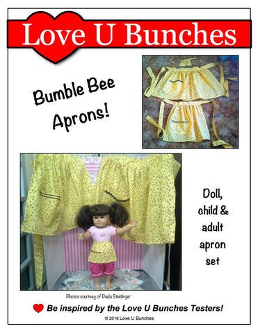 Love U Bunches 18 Inch Historical Retro Apron for Girls and Dolls Pixie Faire