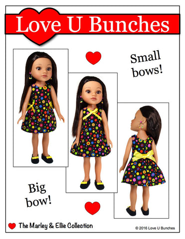 Love U Bunches H4H/Les Cheries Polka Dot Party Dress for Les Cheries and Hearts For Hearts Girls Dolls Pixie Faire