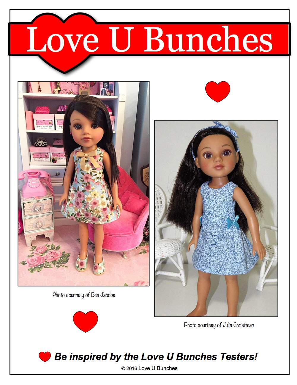 Love U Bunches H4H/Les Cheries Polka Dot Party Dress for Les Cheries and Hearts For Hearts Girls Dolls Pixie Faire