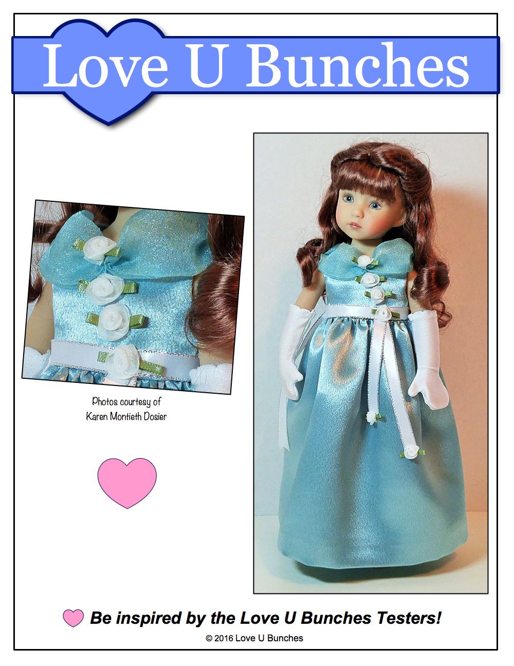 Love U Bunches Princess Anya Doll Clothes Pattern 13 inch Little