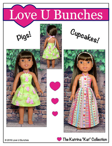Love U Bunches WellieWishers Simply Summer Sundress 14.5" Doll Clothes Pattern Pixie Faire