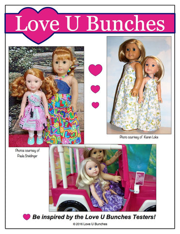 Love U Bunches WellieWishers Simply Summer Sundress 14.5" Doll Clothes Pattern Pixie Faire