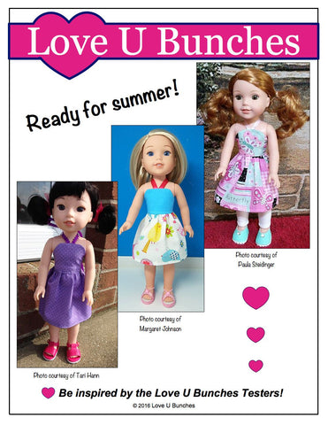 Love U Bunches WellieWishers Simply Summer Sundress 14.5" Doll Clothes Pattern Pixie Faire