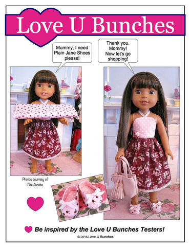 Love U Bunches WellieWishers Simply Summer Sundress 14.5" Doll Clothes Pattern Pixie Faire