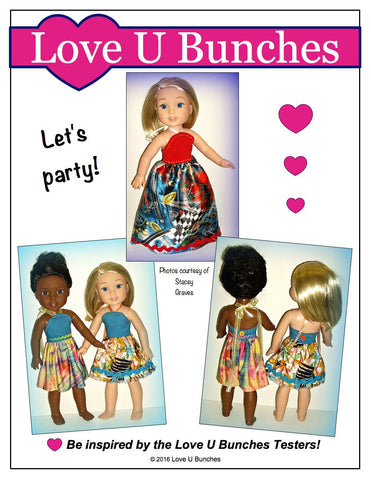 Love U Bunches WellieWishers Simply Summer Sundress 14.5" Doll Clothes Pattern Pixie Faire