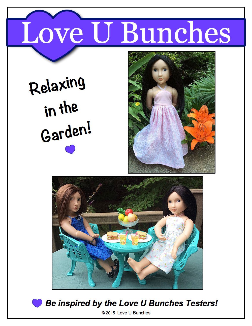 Love U Bunches A Girl For All Time Simply Summer Sundress Pattern for AGAT Dolls Pixie Faire