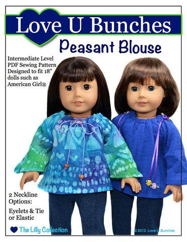 Love U Bunches 18 Inch Modern Peasant Blouse 18" Doll Clothes Pixie Faire