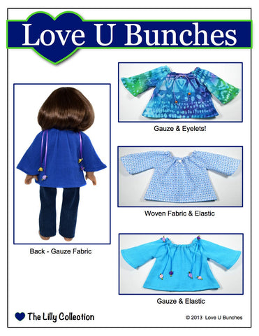 Love U Bunches 18 Inch Modern Peasant Blouse 18" Doll Clothes Pixie Faire