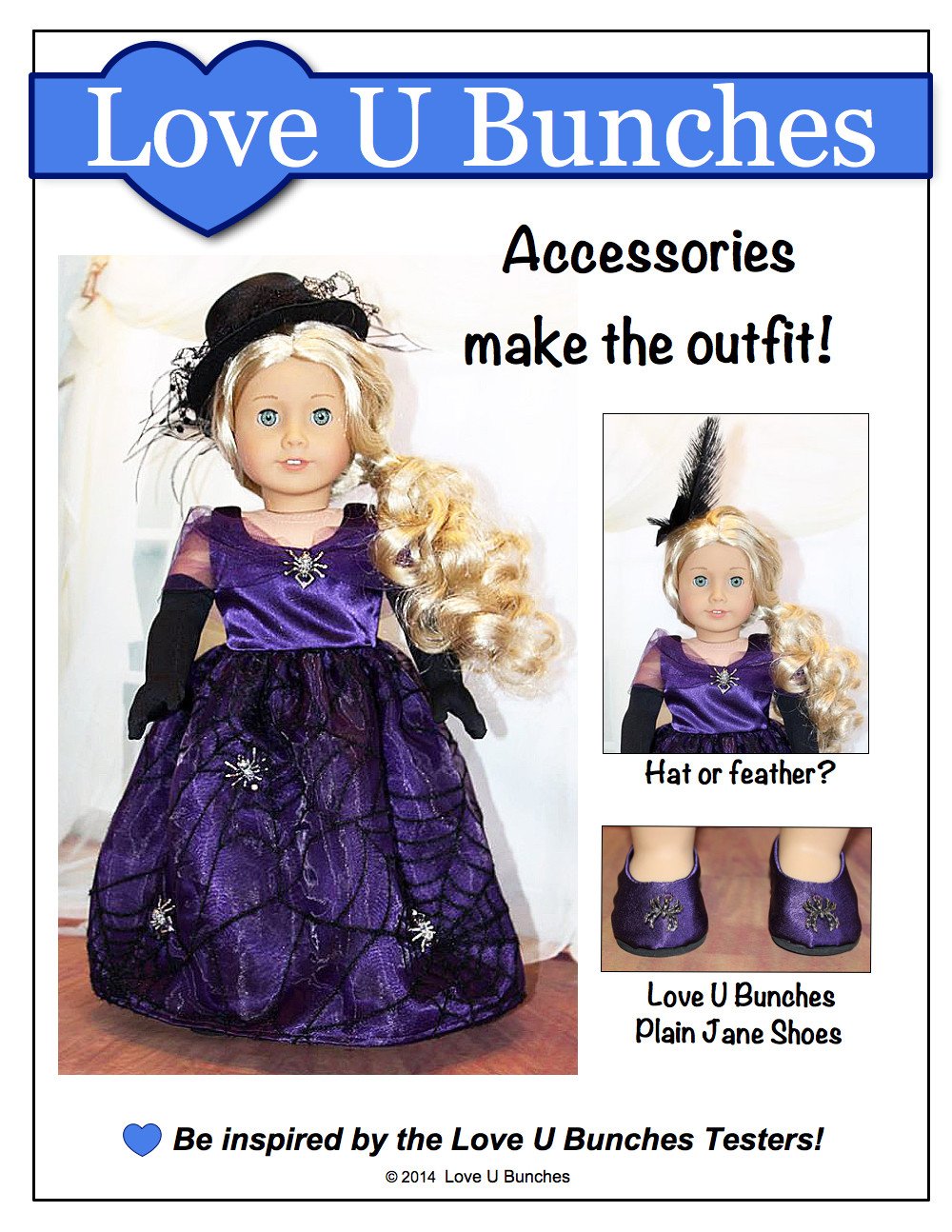 Love U Bunches 18 Inch Modern Princess Anya Dress 18" Doll Clothes Pixie Faire