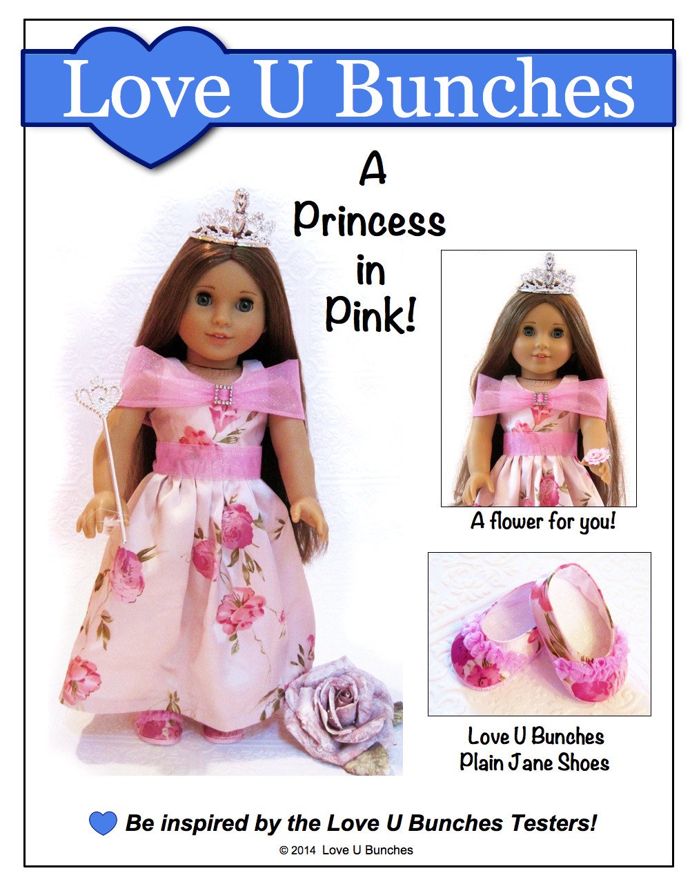 Love U Bunches 18 Inch Modern Princess Anya Dress 18" Doll Clothes Pixie Faire