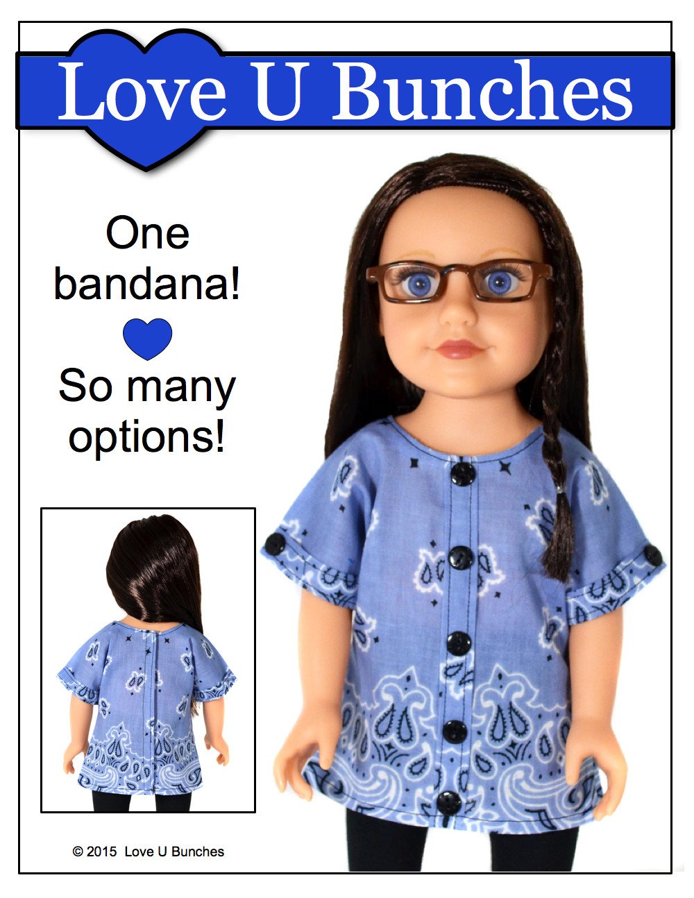 Love U Bunches Journey Girl Bandana Blouse Pattern for Journey Girls Dolls Pixie Faire