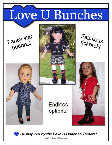 Love U Bunches Journey Girl Bandana Blouse Pattern for Journey Girls Dolls Pixie Faire