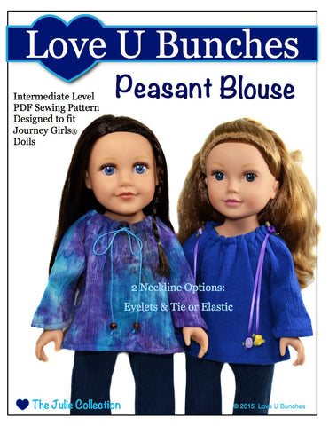Love U Bunches Journey Girl Peasant Blouse for Journey Girls Dolls Pixie Faire