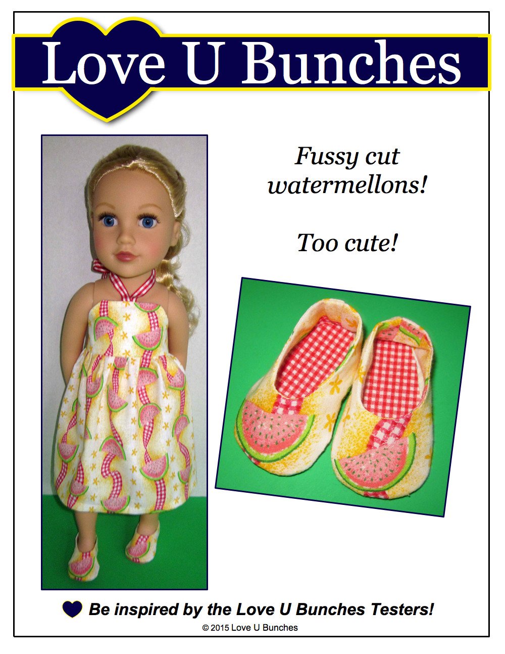 Love U Bunches Plain Jane Shoes Doll Clothes Pattern for Journey