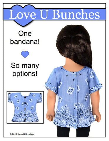 Love U Bunches Karito Kids Bandana Blouse Pattern for Karito Kid Dolls Pixie Faire