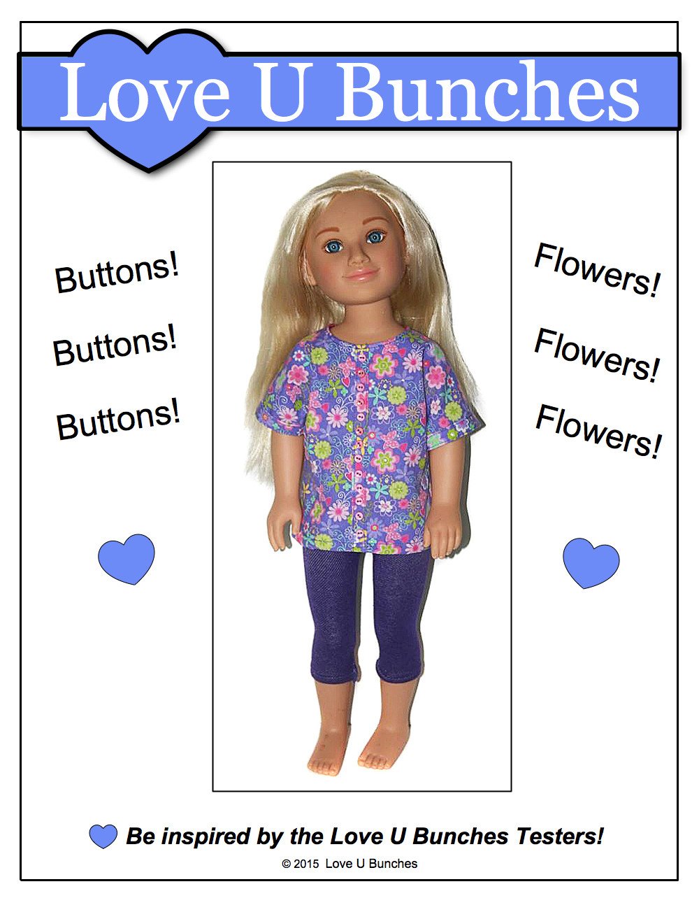 Love U Bunches Karito Kids Bandana Blouse Pattern for Karito Kid Dolls Pixie Faire