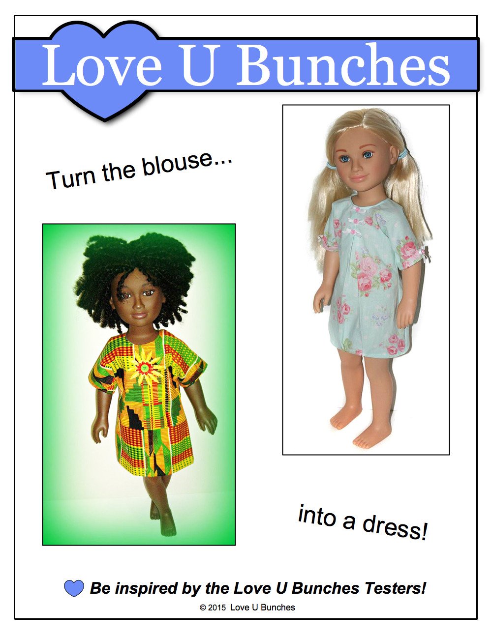 Love U Bunches Karito Kids Bandana Blouse Pattern for Karito Kid Dolls Pixie Faire