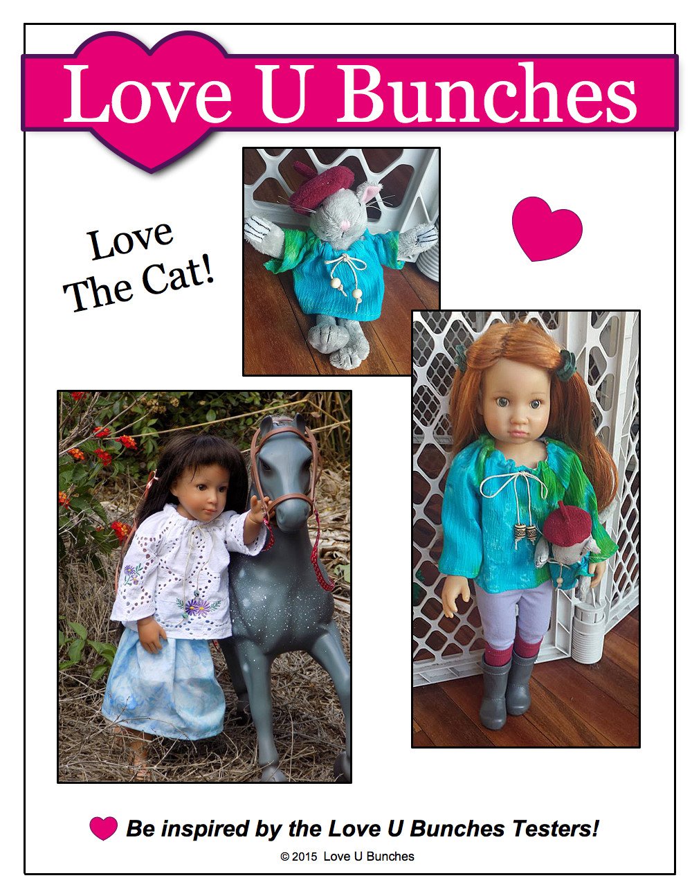 Love U Bunches Kidz n Cats Peasant Blouse for Kidz N Cats Dolls & The Cat Pixie Faire