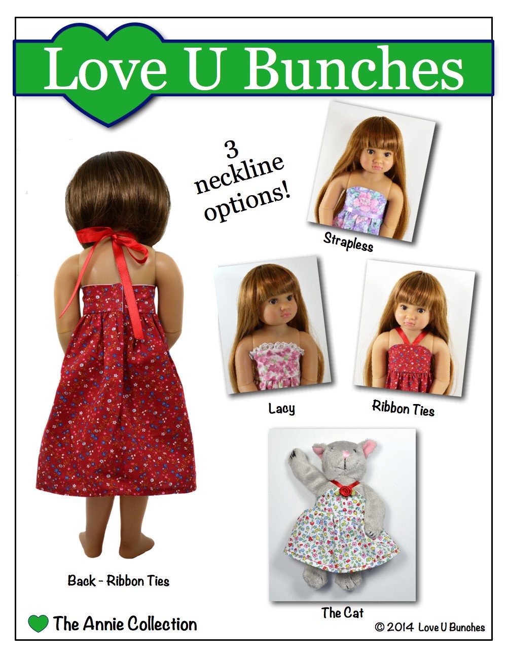 Love U Bunches Kidz n Cats Simply Summer Sundress Pattern for Kidz 'n' Cats Dolls & The Cat Pixie Faire
