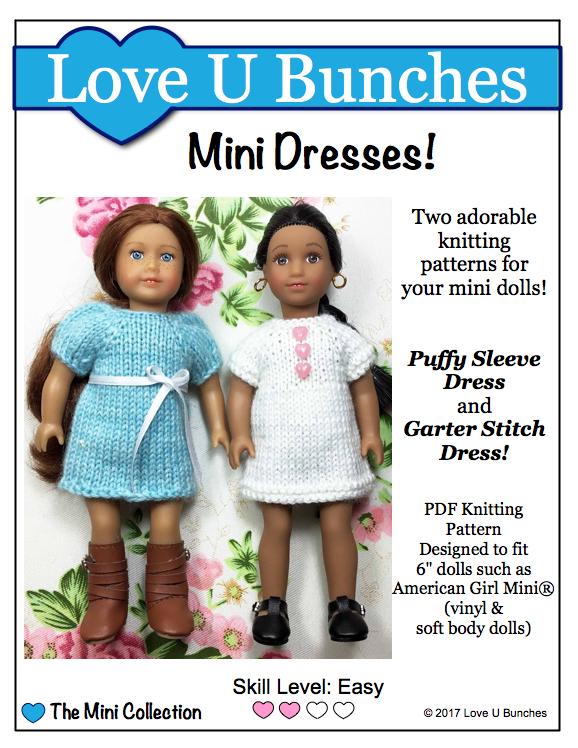 Love U Bunches Mini Dresses Knitting Pattern for 6 inch Mini Dolls Love U Bunches Mini Dresses Knitting Pattern for 6 inch Mini Dolls