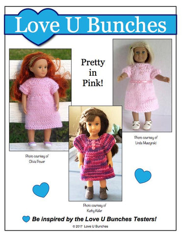 Love U Bunches Mini Mini Dresses Knitting Pattern for Mini Dolls Pixie Faire