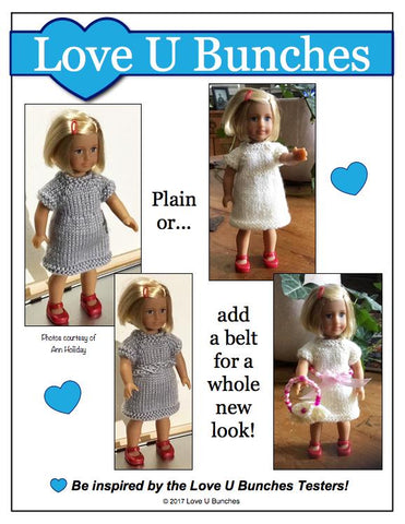 Love U Bunches Mini Mini Dresses Knitting Pattern for Mini Dolls Pixie Faire