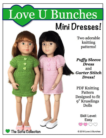 Love U Bunches Kruselings Mini Dresses Knitting Pattern for Kruselings Dolls Pixie Faire