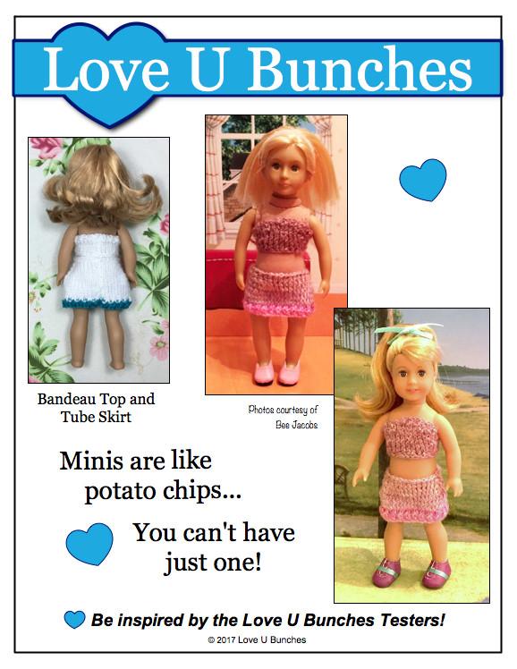 Love U Bunches Mini Fall Ensemble Knitting Pattern for Mini Dolls Pixie Faire