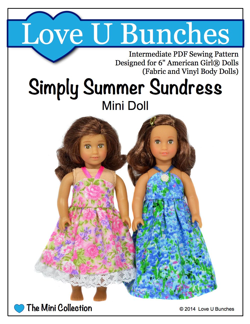 Love U Bunches Mini Simply Summer Sundress Pattern For Mini Dolls Pixie Faire