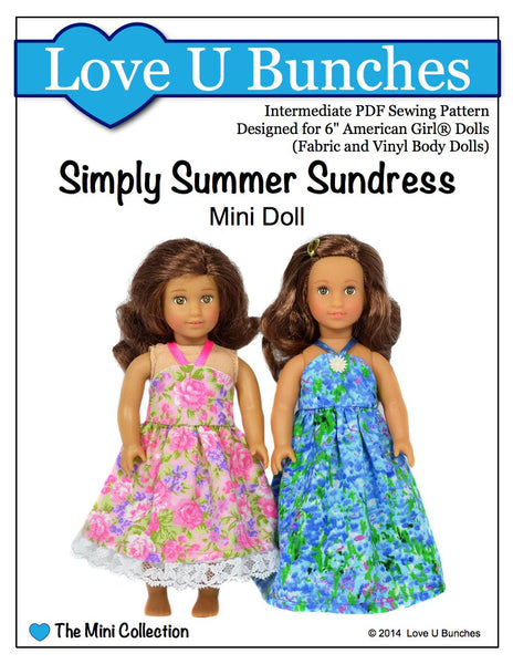 Simply Summer Sundress For Mini Dolls PDF Pattern Download