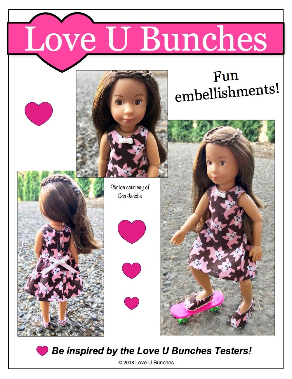 Love U Bunches Kruselings Polka Dot Party Dress Pattern for Kruselings Dolls Pixie Faire