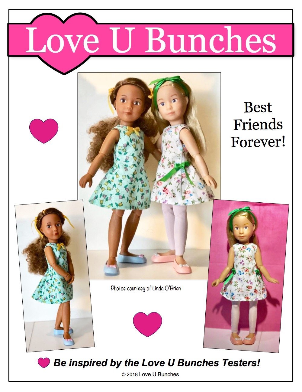 Love U Bunches Kruselings Polka Dot Party Dress Pattern for Kruselings Dolls Pixie Faire