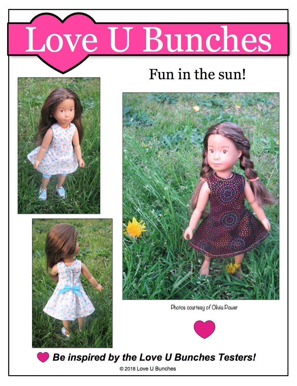 Love U Bunches Kruselings Polka Dot Party Dress Pattern for Kruselings Dolls Pixie Faire