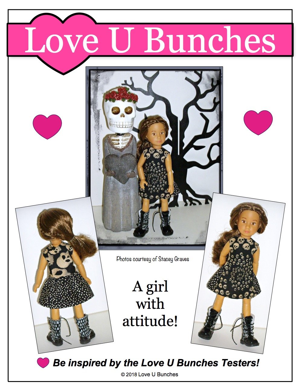 Love U Bunches Kruselings Polka Dot Party Dress Pattern for Kruselings Dolls Pixie Faire