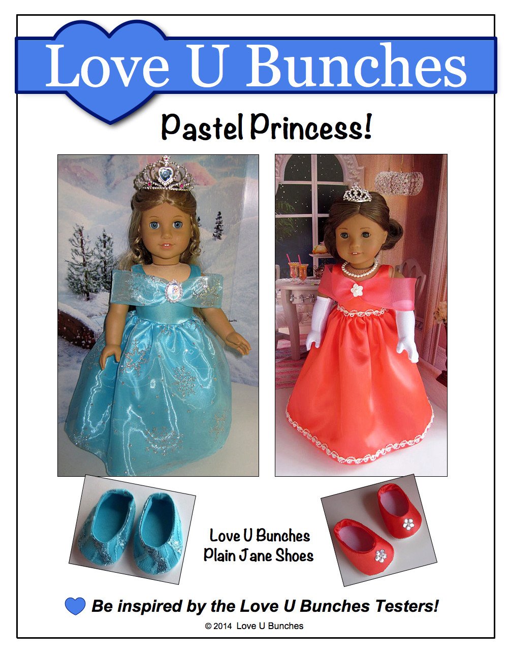 Love U Bunches 18 Inch Modern Princess Anya Dress 18" Doll Clothes Pixie Faire