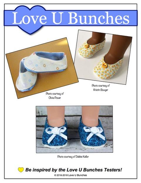 Love U Bunches WellieWishers Plain Jane Shoes 14.5" Doll Clothes Pattern Pixie Faire