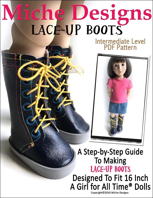 Cloth lace up boots