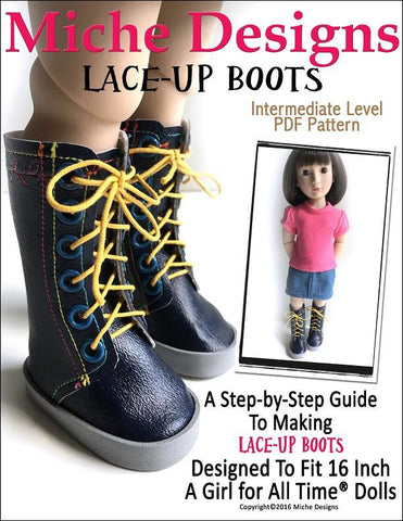 Miche Designs A Girl For All Time Lace-Up Boots for AGAT Dolls Pixie Faire
