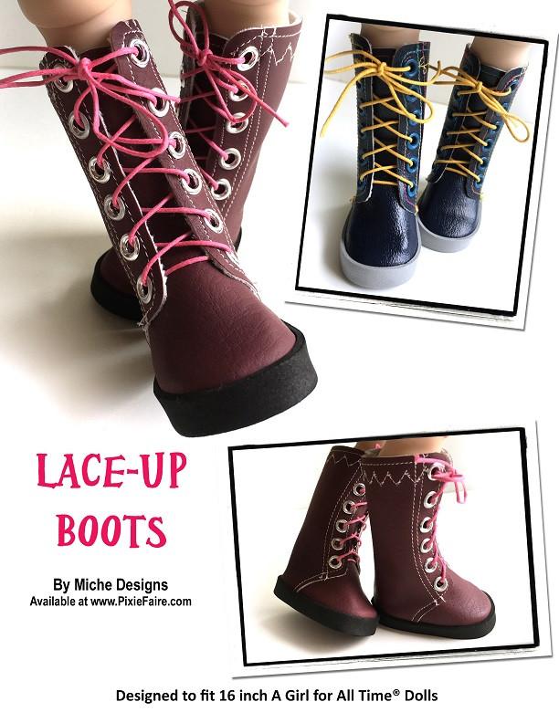 Miche Designs A Girl For All Time Lace-Up Boots for AGAT Dolls Pixie Faire