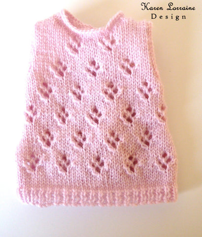 Karen Lorraine Design Knitting Lace Vest Knitting Pattern For 18" Dolls Pixie Faire