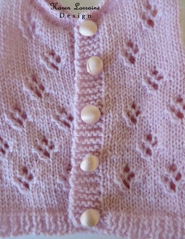 Karen Lorraine Design Knitting Lace Vest Knitting Pattern For 18" Dolls Pixie Faire
