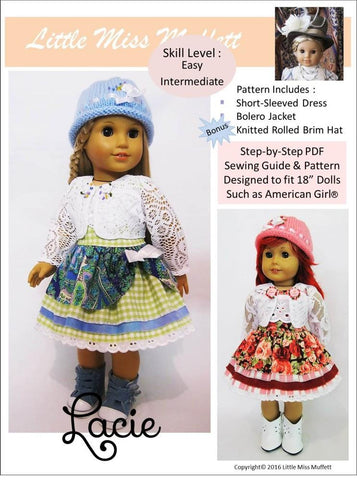 Little Miss Muffett 18 Inch Modern Lacie 18" Doll Clothes Pattern Pixie Faire