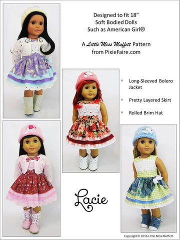 Little Miss Muffett 18 Inch Modern Lacie 18" Doll Clothes Pattern Pixie Faire