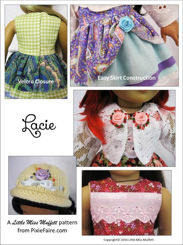 Little Miss Muffett 18 Inch Modern Lacie 18" Doll Clothes Pattern Pixie Faire