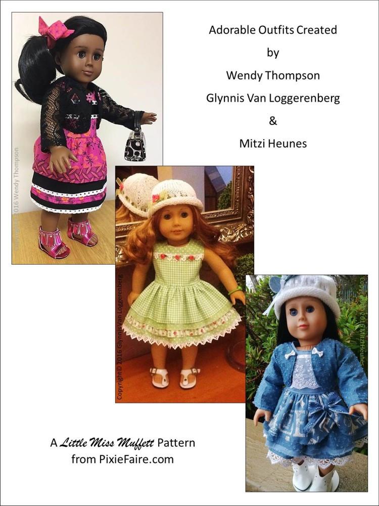 Little Miss Muffett 18 Inch Modern Lacie 18" Doll Clothes Pattern Pixie Faire