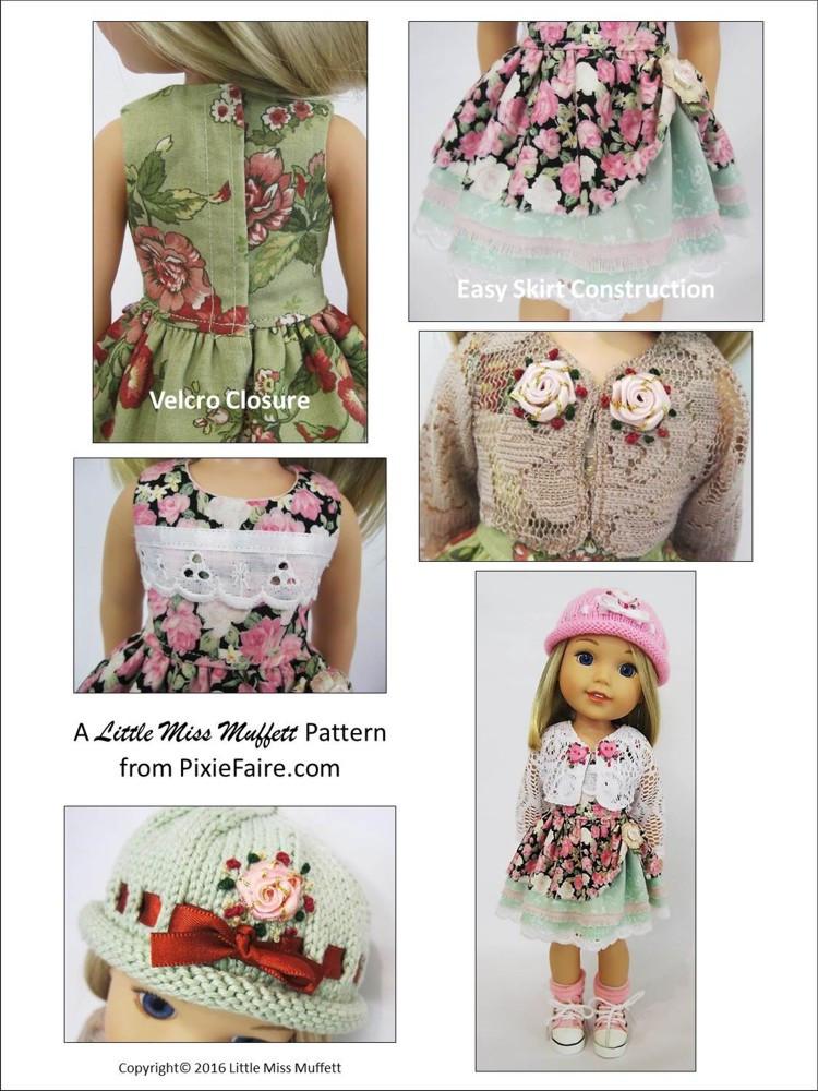 Little Miss Muffett WellieWishers Lacie 14.5" Doll Clothes Pattern Pixie Faire