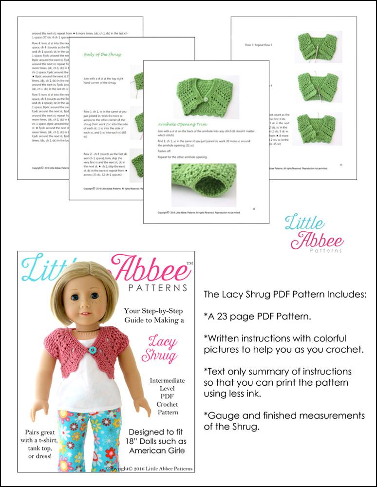 Little Abbee Crochet Lacy Shrug Crochet Pattern Pixie Faire
