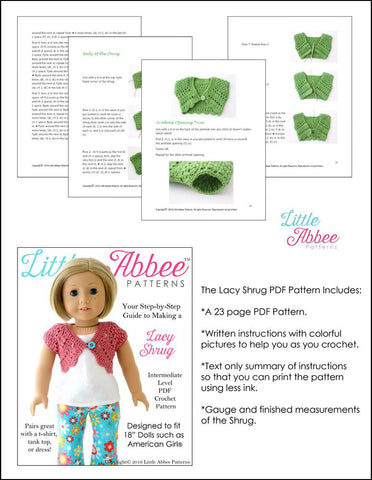 Little Abbee Crochet Lacy Shrug Crochet Pattern Pixie Faire