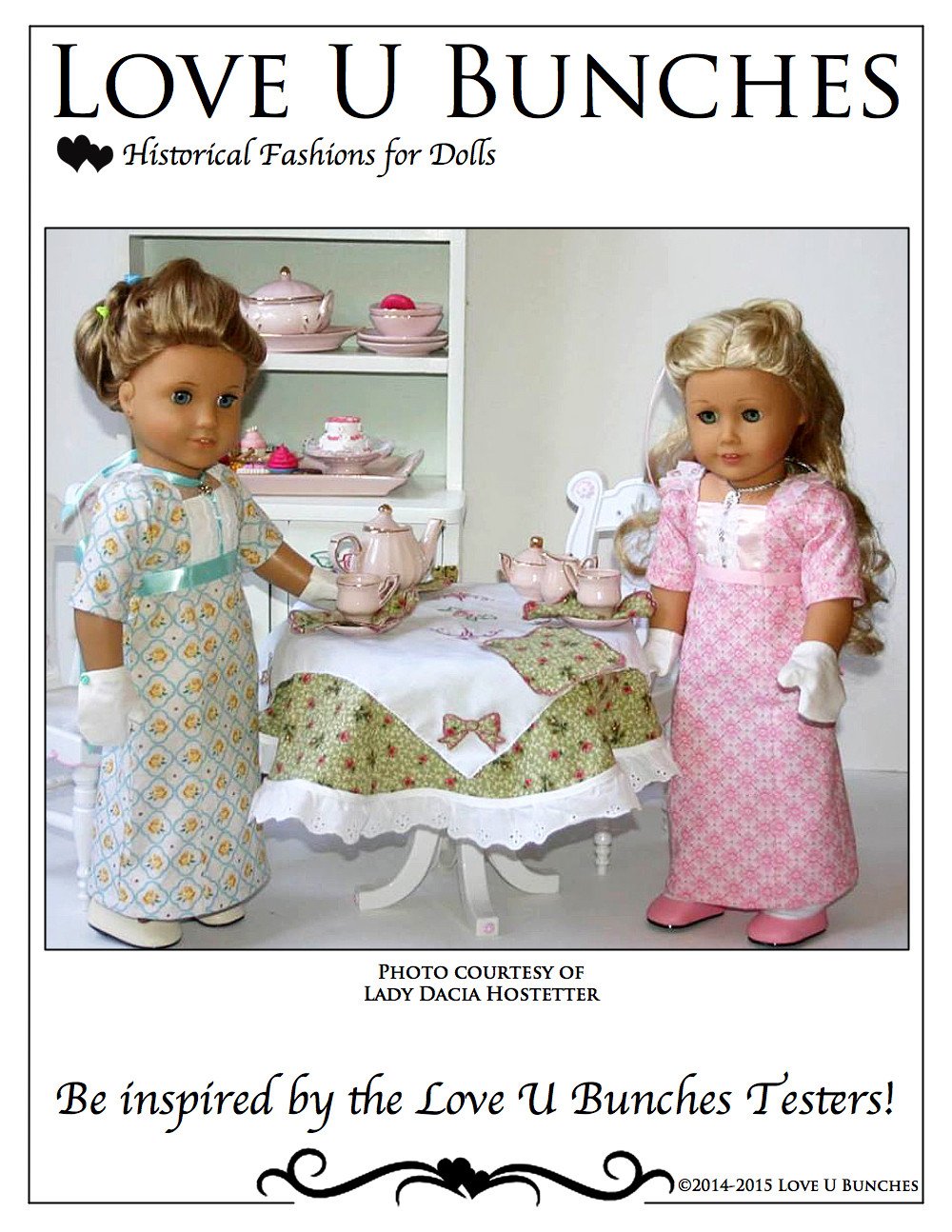 Love U Bunches 18 Inch Historical Lady Lilly's Tea Dress 18" Dolls Pixie Faire